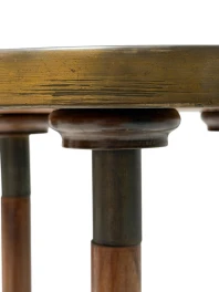Vienna Secession Pedestal in Walnut and Patinated Brass, 1900s